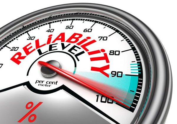 reliability A speedometer with the word reliability on it.